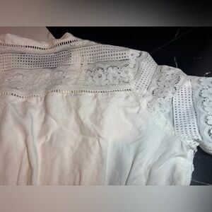 White Lace-Panel Midi Dress - Women's